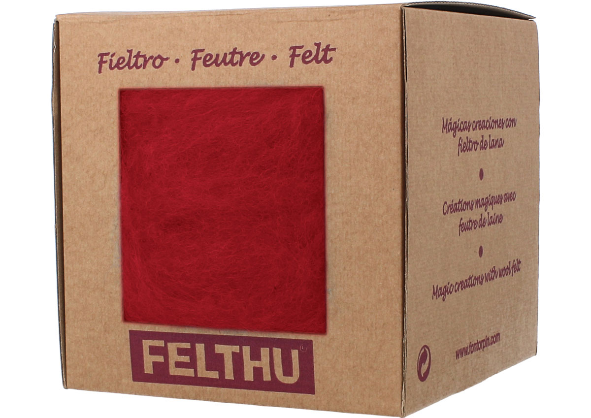 1417 Fieltro de lana rojo Felthu