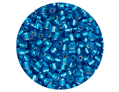14203 Rocalla de vidrio redonda plateado azul infantil 3 0mm 09gr Tubo Innspiro - Ítem