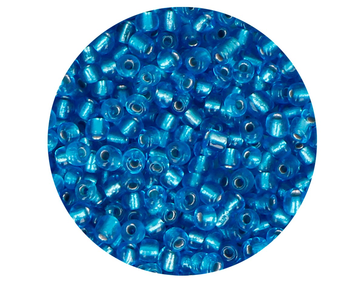 14204 Rocaille de verre rond argente bleu nautique 3 0mm 09gr Tube Innspiro