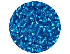 14204 Rocalla de vidrio redonda plateado azul nautico 3 0mm 09gr Tubo Innspiro - Ítem