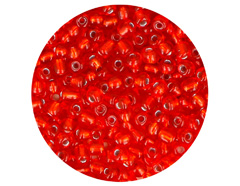 14206 Rocalla de vidrio redonda plateado rojo 3 0mm 09gr Tubo Innspiro - Ítem