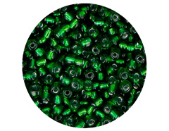 14209 Rocalla de vidrio redonda plateado verde 3 0mm 09gr Tubo Innspiro - Ítem