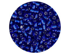 14211 Rocalla de vidrio redonda plateado azul marino 3 0mm 09gr Tubo Innspiro - Ítem