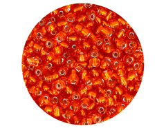 14212 Rocalla de vidrio redonda plateado naranja 3 0mm 09gr Tubo Innspiro - Ítem