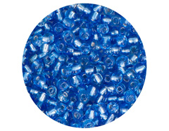 14215 Rocalla de vidrio redonda plateado azul cyan 3 0mm 09gr Tubo Innspiro - Ítem