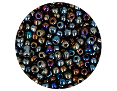 14217 Rocaille de verre ronde eclat metallique iridescent argente 3 0mm 09gr Tube Innspiro - Article