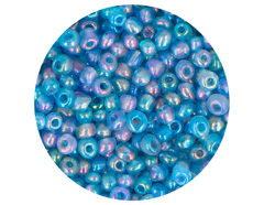 14223 Rocaille de verre rond aurore boreale bleu infantile 3 0mm 09gr Tube Innspiro - Article