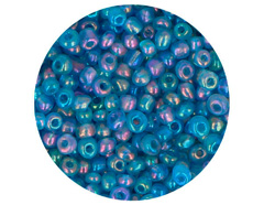 14224 Rocaille de verre rond aurore boreale bleu nautique 3 0mm 09gr Tube Innspiro - Article