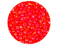14226 Rocalla de vidrio redonda aurora boreale rojo 3 0mm 09gr Tubo Innspiro - Ítem