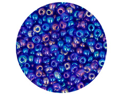 14231 Rocaille de verre rond aurore boreale bleu marine 3 0mm 09gr Tube Innspiro - Article