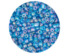 14235 Rocalla de vidrio redonda aurora boreale azul cyan 3 0mm 09gr Tubo Innspiro - Ítem