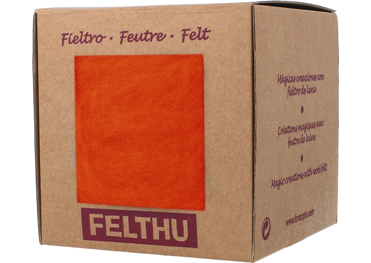 1423 Feutre de laine orange fort Felthu