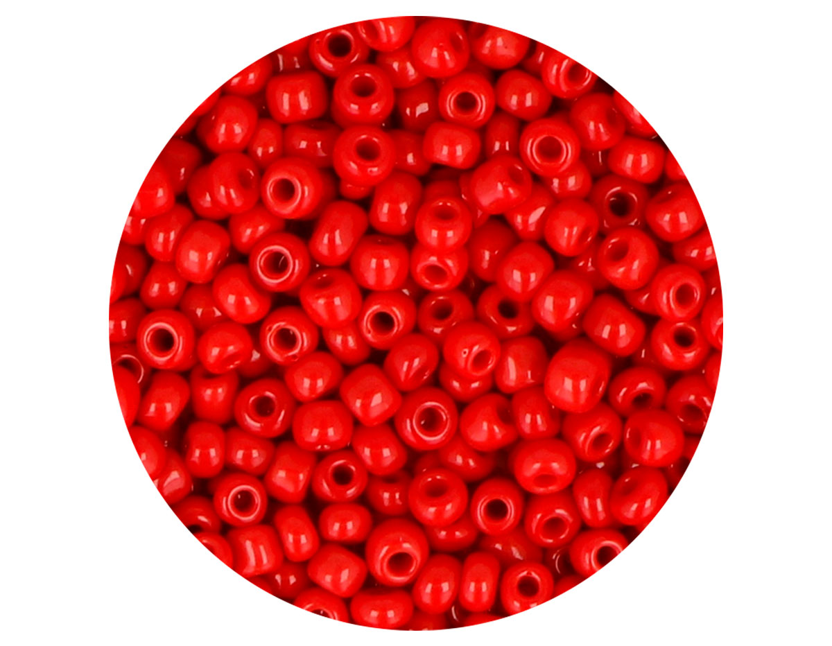14244 Rocalla de vidrio redonda opaco rojo 3 0mm 09gr Tubo Innspiro