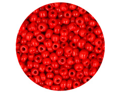 14244 Rocalla de vidrio redonda opaco rojo 3 0mm 09gr Tubo Innspiro - Ítem