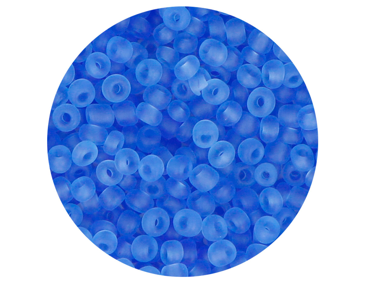 14254 Rocalla de vidrio redonda glaseado azul claro 3 0mm 09gr Tubo Innspiro