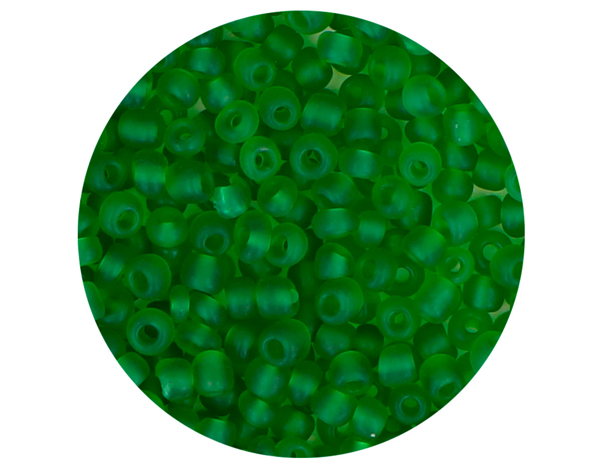 14255 Rocalla de vidrio redonda glaseado verde 3 0mm 09gr Tubo Innspiro