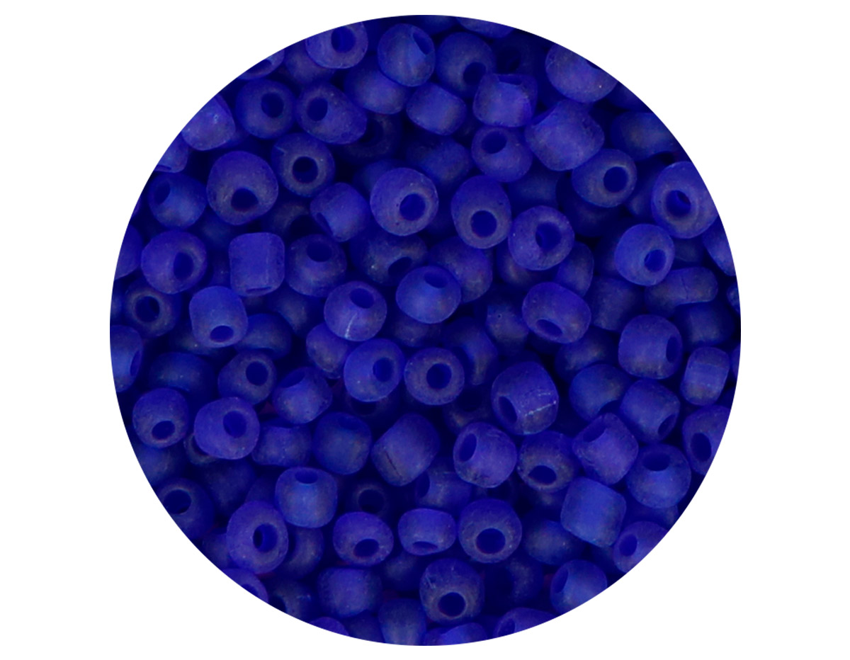 14256 Rocalla de vidrio redonda glaseado azul fuerte 3 0mm 09gr Tubo Innspiro