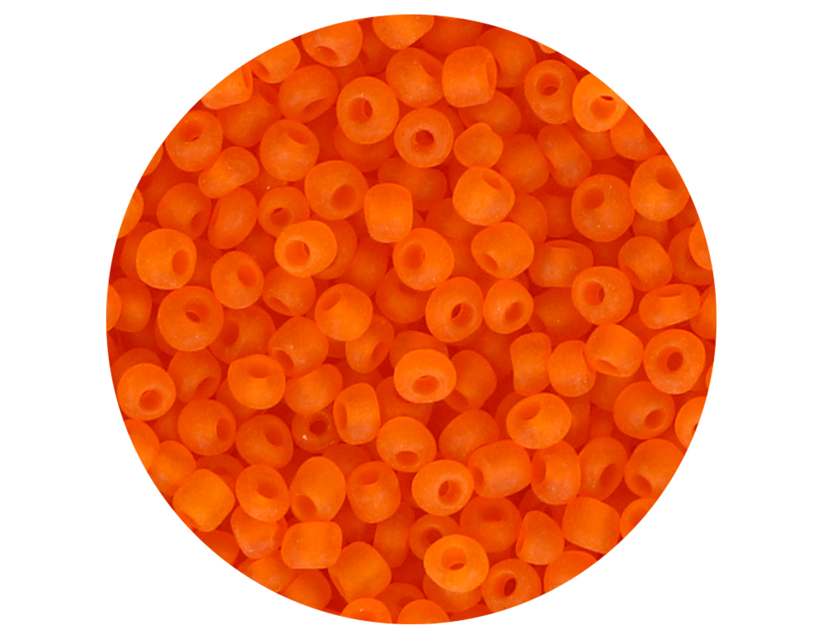 14257 Rocaille de verre ronde glace orange 3 0mm 09gr Tube Innspiro