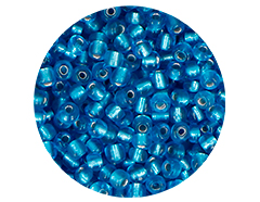 14303 Rocalla de vidrio redonda plateado azul infantil 3 8mm 09gr Tubo Innspiro - Ítem