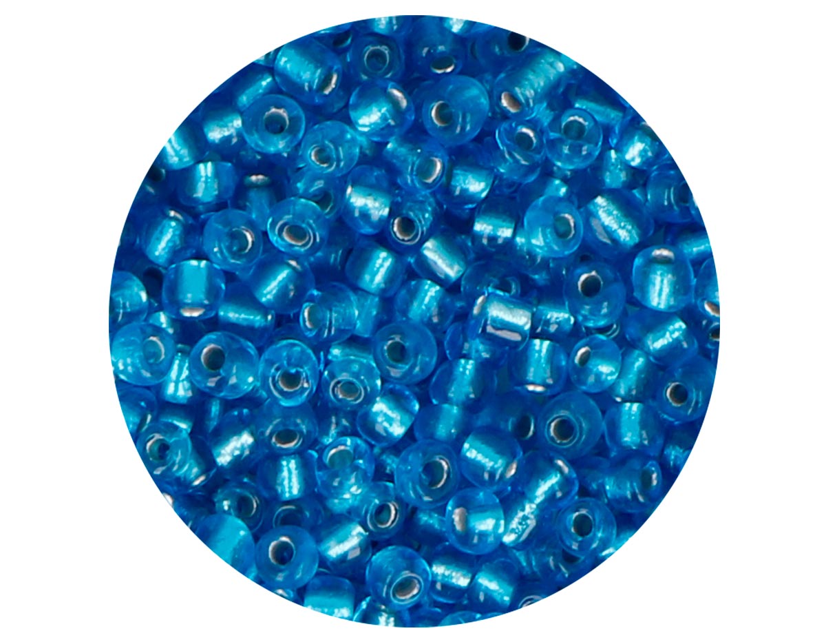 14304 Rocalla de vidrio redonda plateado azul nautico 3 8mm 6 0 9 gr Innspiro