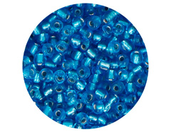 14304 Rocalla de vidrio redonda plateado azul nautico 3 8mm 6 0 9 gr Innspiro - Ítem