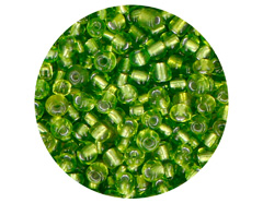 14305 Rocalla de vidrio redonda plateado verde aguacate 3 8mm 09gr Tubo Innspiro - Ítem