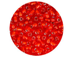 14306 Rocalla de vidrio redonda plateado rojo 3 8mm 09gr Tubo Innspiro - Ítem