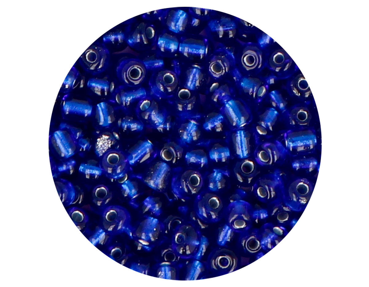 14311 Rocalla de vidrio redonda plateado azul marino 3 8mm 09gr Tubo Innspiro