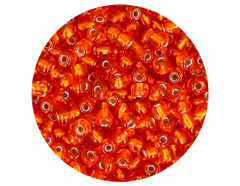 14312 Rocalla de vidrio redonda plateado naranja 3 8mm 09gr Tubo Innspiro - Ítem