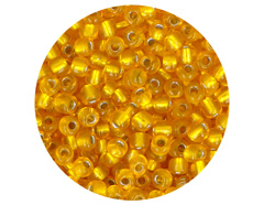 14314 Rocalla de vidrio redonda plateado amarillo 3 8mm 09gr Tubo Innspiro - Ítem