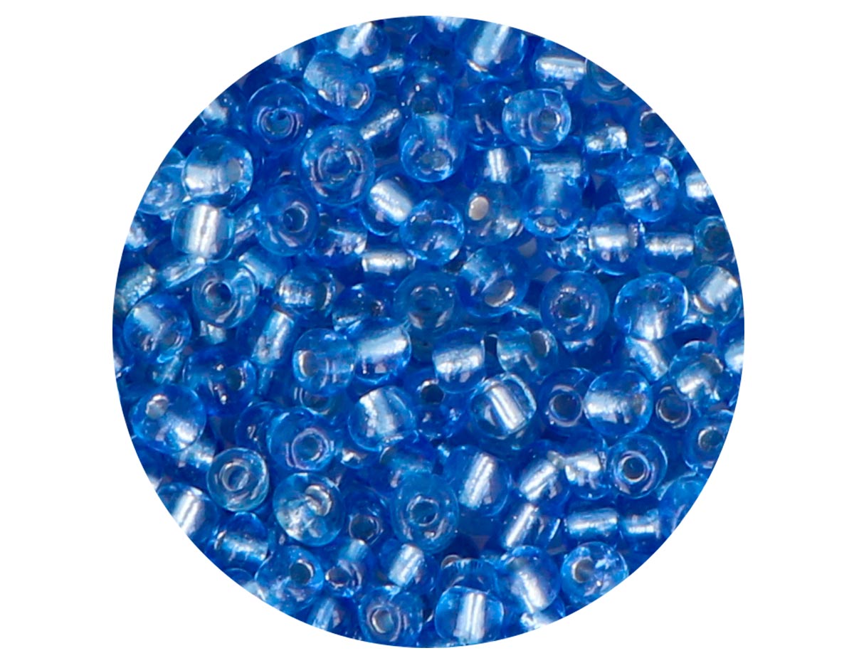 14315 Rocaille de verre rond argente bleu cyan 3 8mm 09gr Tube Innspiro