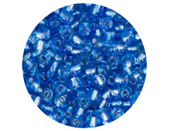 14315 Rocalla de vidrio redonda plateado azul cyan 3 8mm 09gr Tubo Innspiro - Ítem