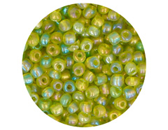 14325 Rocalla de vidrio redonda aurora boreale verde aguacate 3 8mm 09gr Tubo Innspiro - Ítem