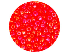 14326 Rocalla de vidrio redonda aurora boreale rojo 3 8mm 09gr Tubo Innspiro - Ítem