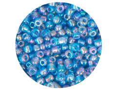 14335 Rocalla de vidrio redonda aurora boreale azul cyan 3 8mm 09gr Tubo Innspiro - Ítem
