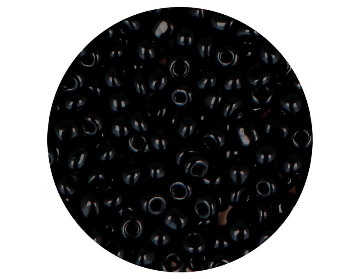 14347 Rocalla de vidrio redonda opaco negro 3 8mm 09gr Tubo Innspiro