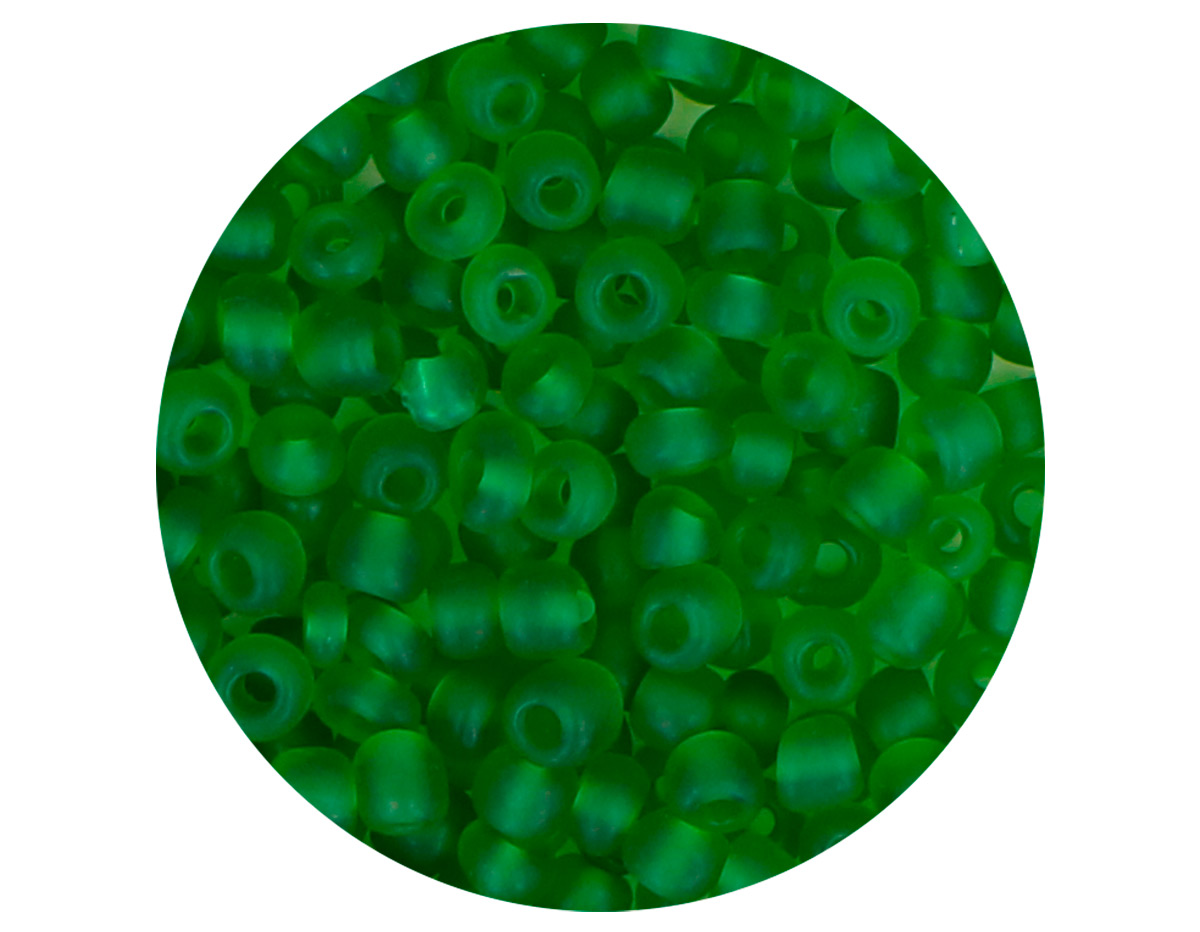 14355 Rocalla de vidrio redonda glaseado verde 3 8mm 09gr Tubo Innspiro