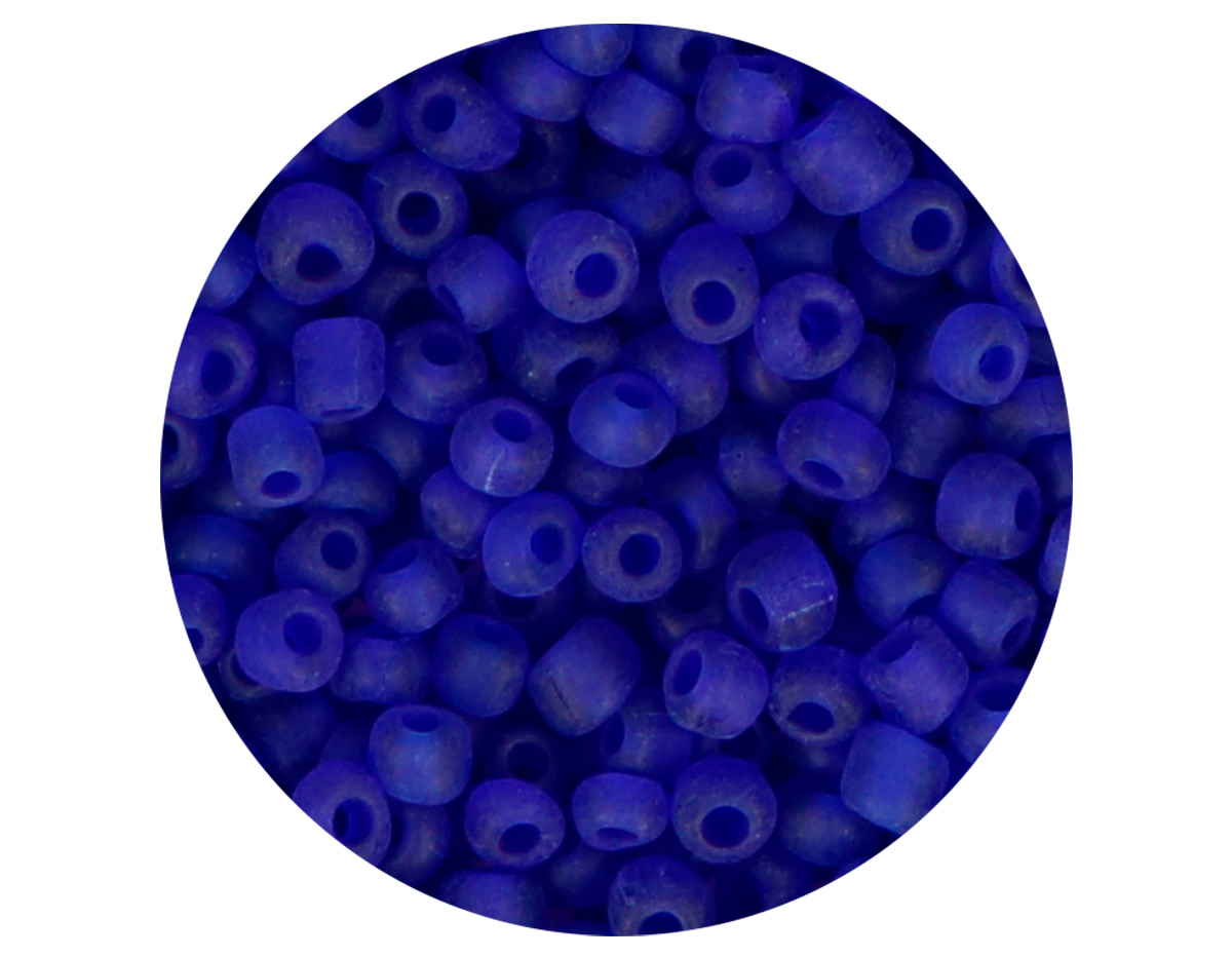 14356 Rocalla de vidrio redonda glaseado azul fuerte 3 8mm 09gr Tubo Innspiro