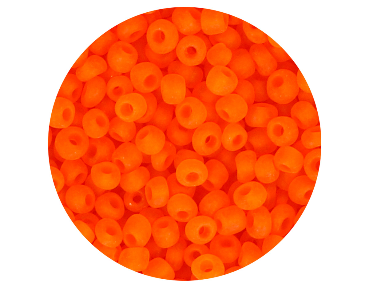 14357 Rocalla de vidrio redonda glaseado naranja 3 8mm 09gr Tubo Innspiro