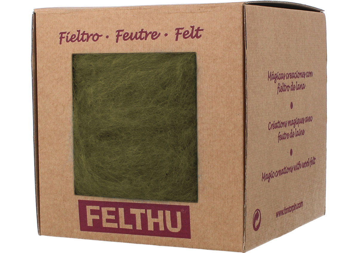 1438 Fieltro de lana verde musgo Felthu