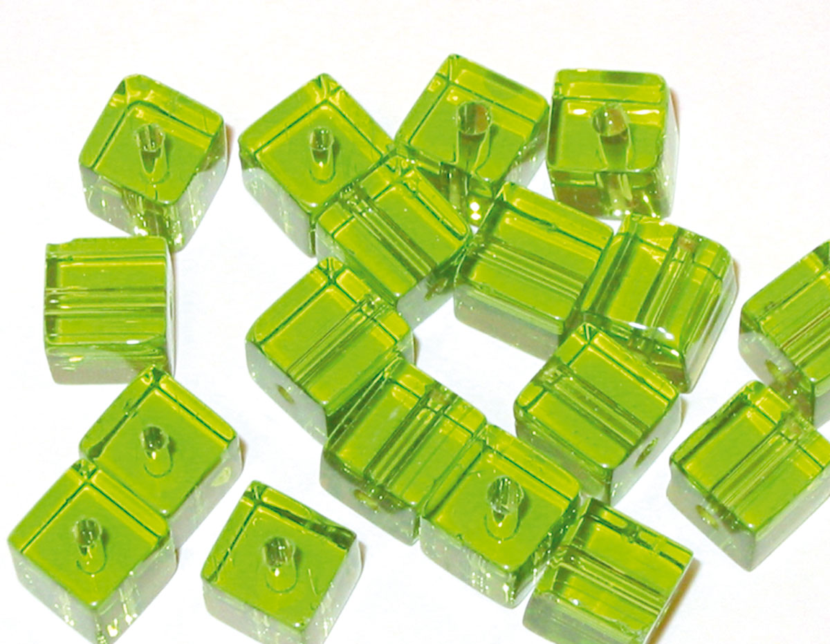 14401 B14401 Z14401 14421 Z14421 14441 Z14441 Cuenta de vidrio cubo transparente verde claro Innspiro