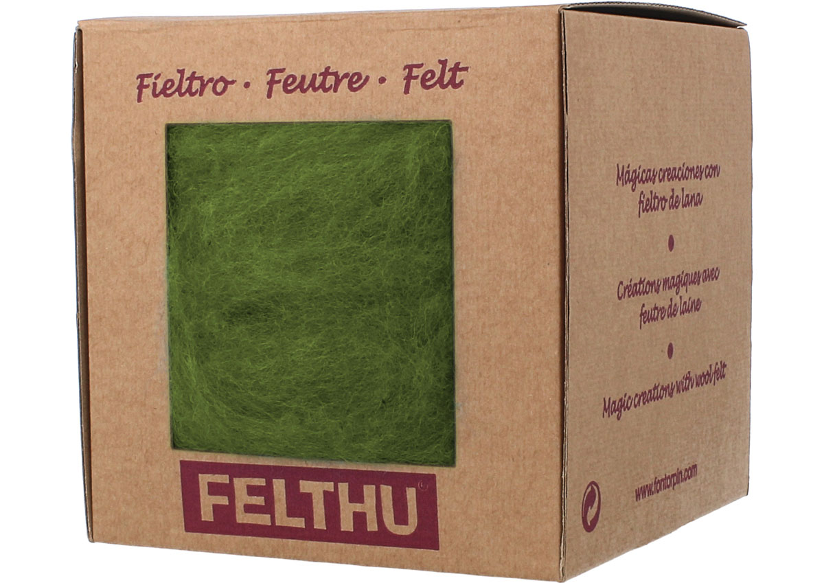1443 Fieltro de lana verde citrico Felthu
