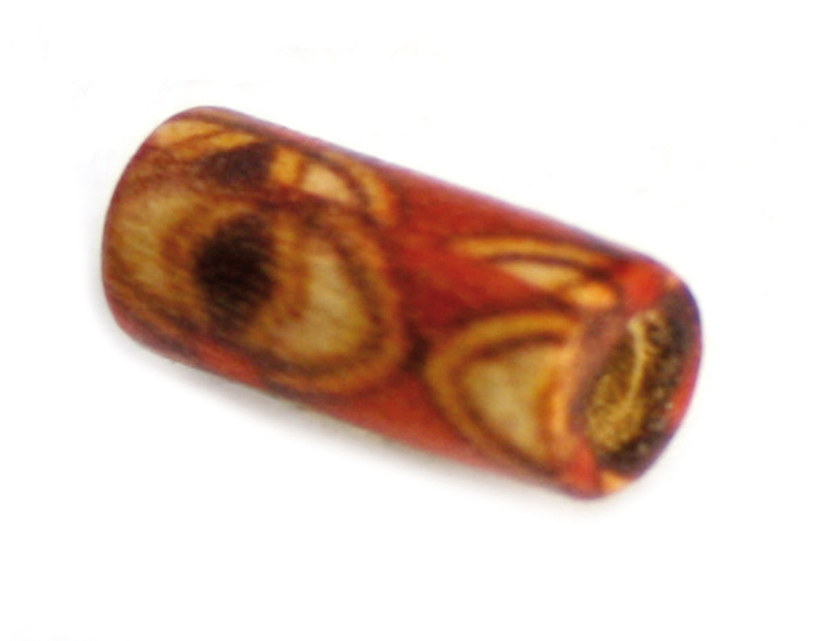 Z14594 14594 Perle bois cylindre decoree avec dessin rouge Innspiro
