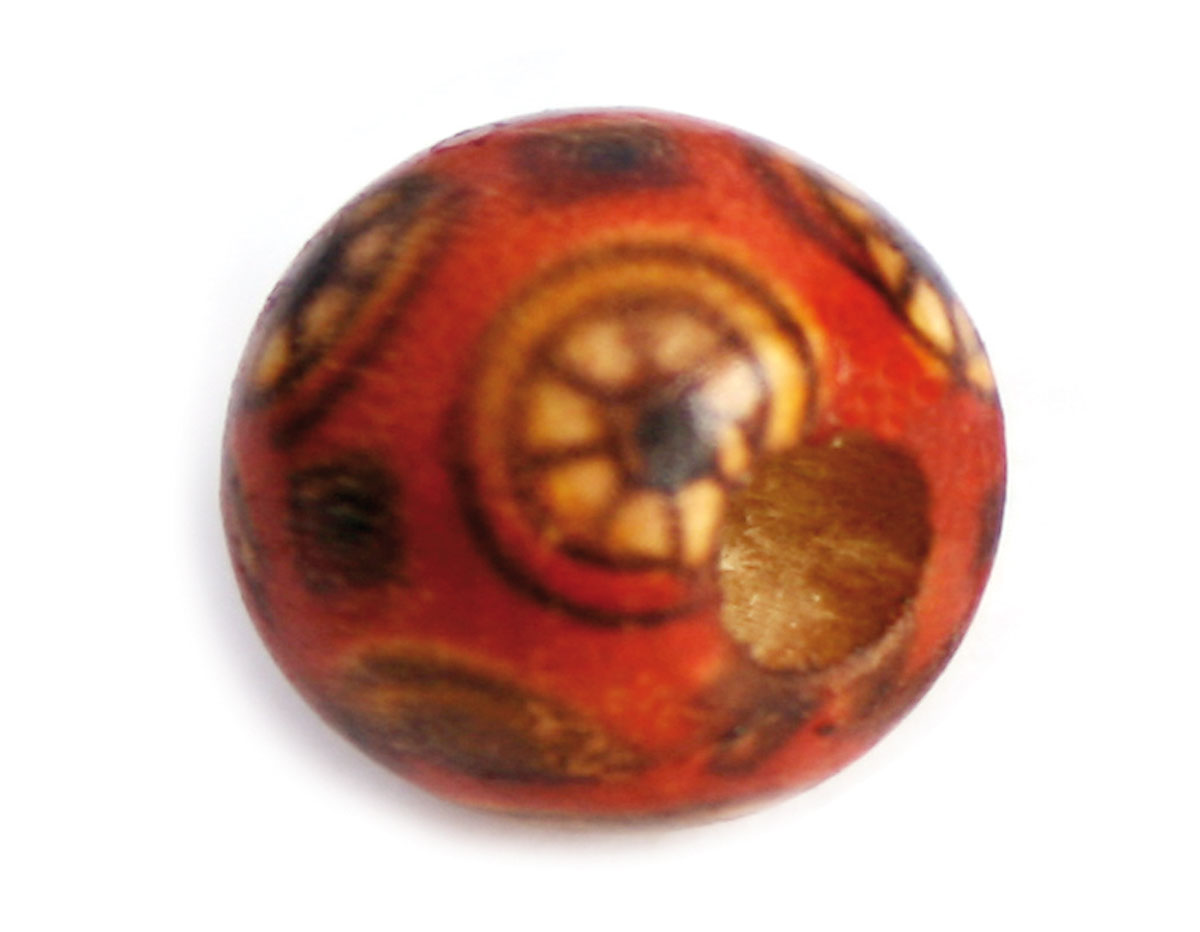 Z14597 14597 Cuenta madera bola decorada roja Innspiro
