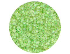 14644 Rocalla de vidrio redonda color interior verde 2 3mm 09gr Tubo Innspiro - Ítem