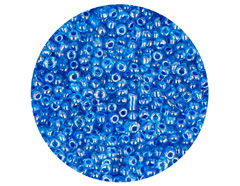 14645 Rocalla de vidrio redonda color interior azul 2 3mm 09gr Tubo Innspiro - Ítem