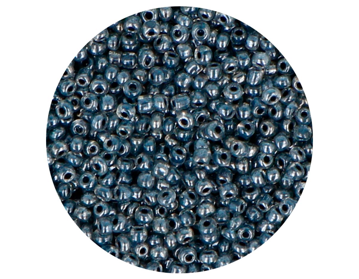 14647 Rocalla de vidrio redonda color interior negro 2 3mm 09gr Tubo Innspiro