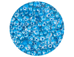 14655 Rocalla de vidrio redonda color interior azul 3 0mm 09gr Tubo Innspiro - Ítem