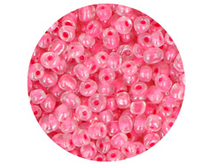 14662 Rocaille de verre ronde couleur interieur rose 3 8mm 09gr Tube Innspiro - Article