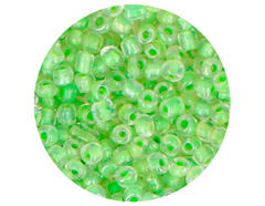 14664 Rocalla de vidrio redonda color interior verde 3 8mm 09gr Tubo Innspiro - Ítem